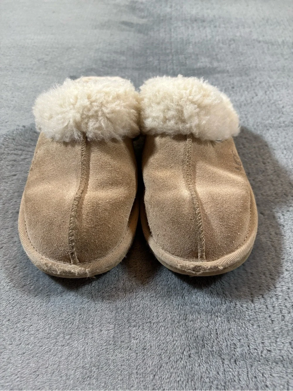 UGG Kids Slip-On Shearling Lined Slippers in Chestnut Tan